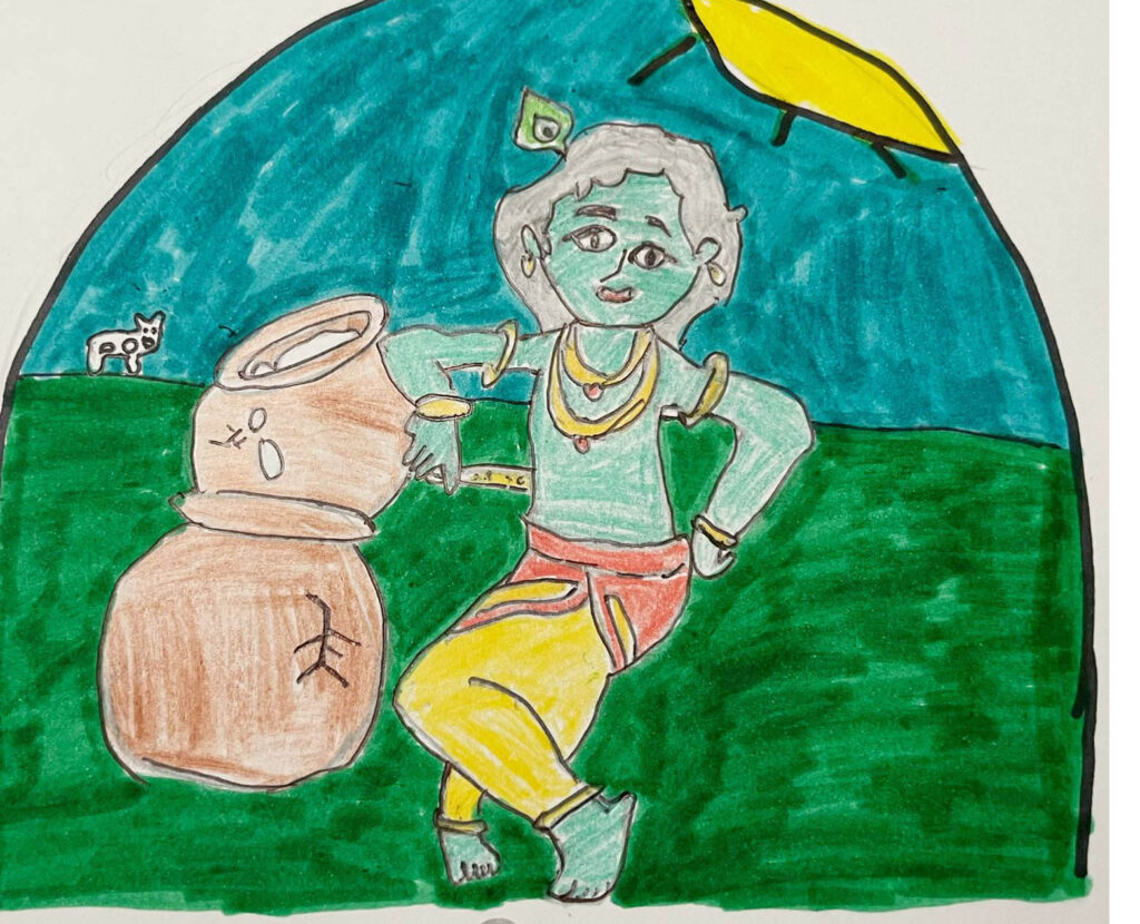 A Sketch of Navaneetha Krishna by MahaaKaliEsvar SriGanesh