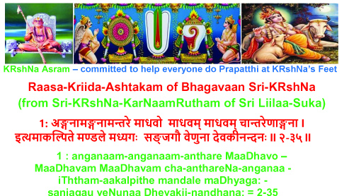 Raasa-Kriida-Ashtakam of Bhagavaan Sri-KRshNa