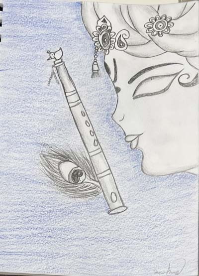 A Sketch of Gokula Krishna by Vrishni Krishnan