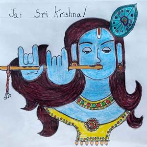 A Sketch of Krishna by Yash Eti